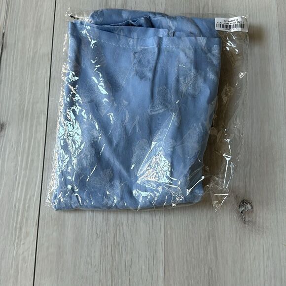 LULUS Delightful Approach Light Blue Floral Jacquard Midi‎ Skirt Size Large NWT - Picture 5 of 7